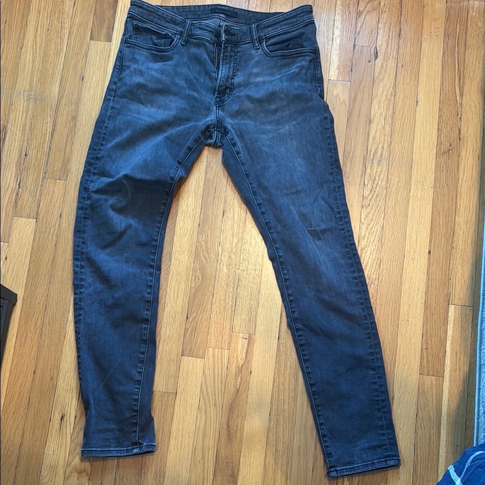 Men's Uniqlo Black Denim Stretch Jeans